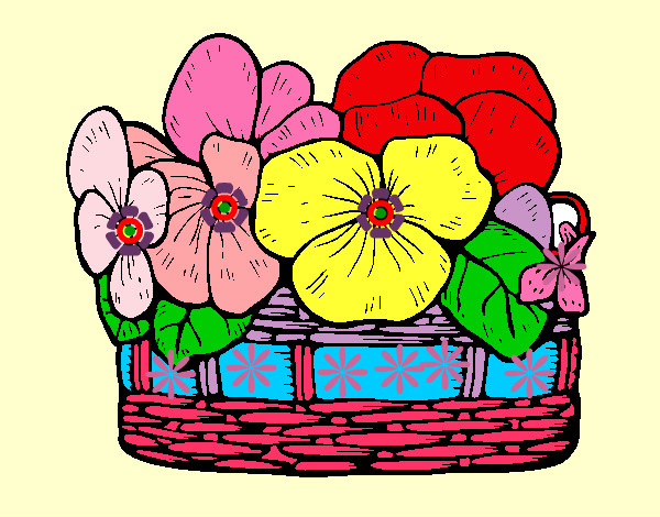 Dibujo Cesta de flores 12 pintado por cotiza