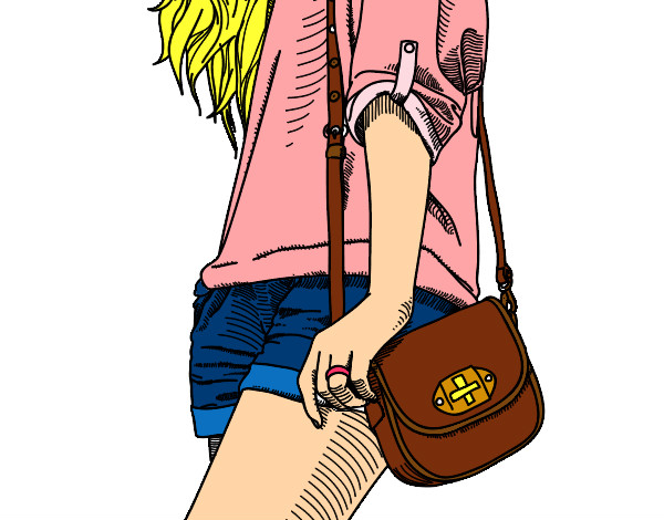 Dibujo Chica con bolso pintado por ireneml