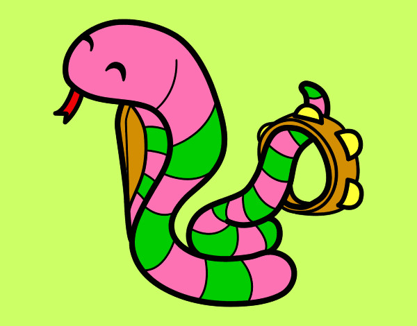 Dibujo Cobra con pandereta pintado por mechi72
