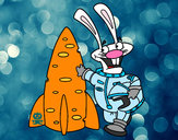 Dibujo Conejo astronauta pintado por Javiier