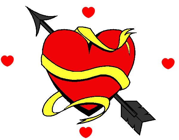 Dibujo Corazón con flecha III pintado por cotiza