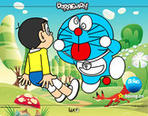 Dibujo Doraemon y Nobita pintado por ERICAH