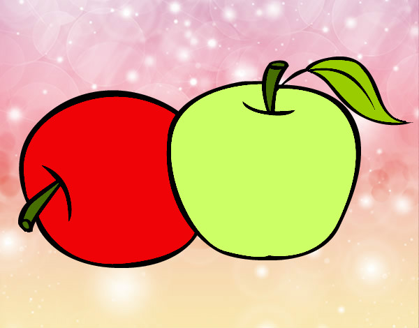 Dibujo Dos manzanas pintado por Gobasa
