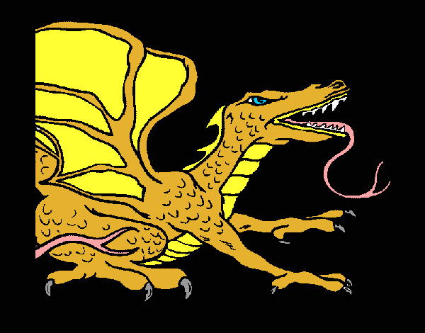 Dibujo Dragón réptil pintado por ironx741