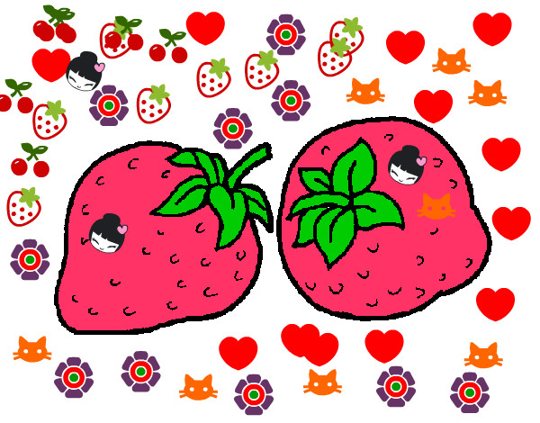 Dibujo fresas pintado por AvrilIxch