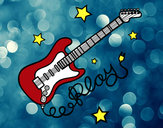 Dibujo Guitarra y estrellas pintado por alma2109