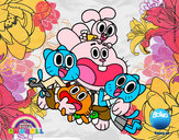 Dibujo Gumball y amigos contentos pintado por sallycat