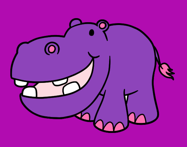 Dibujo Hipopótamo pequeño pintado por nayu