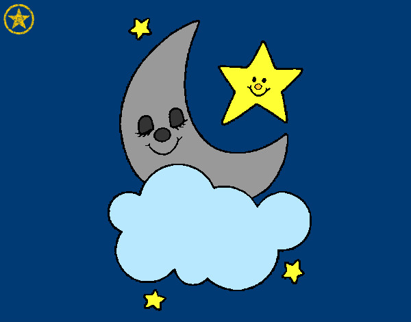 Dibujo Luna y estrellas pintado por ireneml