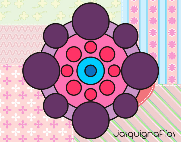 Dibujo Mandala con redondas pintado por leonora900
