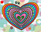 Dibujo Mandala corazón pintado por hermanas71