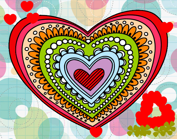 Dibujo Mandala corazón pintado por samelpa