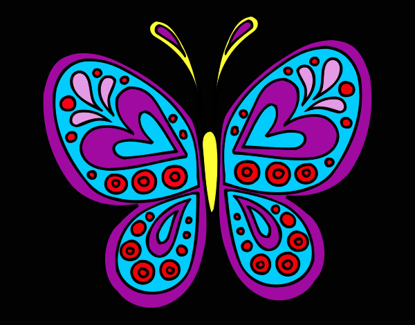 Dibujo Mandala mariposa pintado por nayu