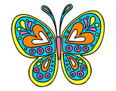 Dibujo Mandala mariposa pintado por brendasosa