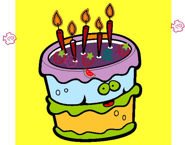 Dibujo Pastel de cumpleaños 2 pintado por xene6