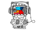 Dibujo Robot music pintado por JOAQUITO