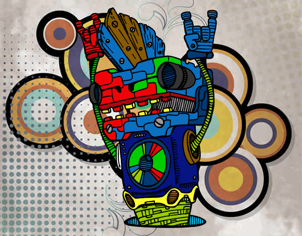 Dibujo Robot Rock and roll pintado por branex