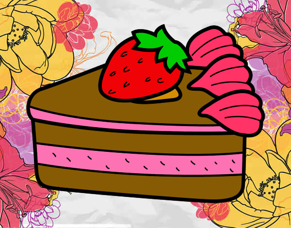 Dibujo Tarta de fresas pintado por ione