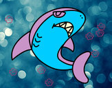Dibujo Tiburón nadando pintado por ERICAH