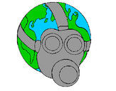 Dibujo Tierra con máscara de gas pintado por javierachi