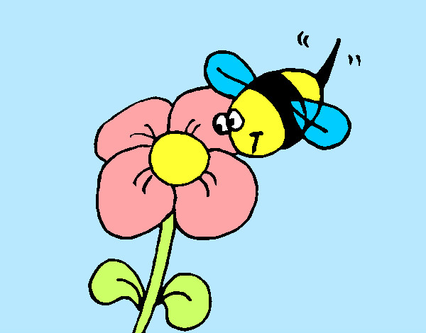 Abeja y flor