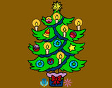 Dibujo Árbol de navidad con velas pintado por puchungas