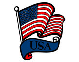Dibujo Bandera de los Estados Unidos pintado por haroldLCG