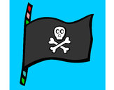 Dibujo Bandera pirata pintado por poyello