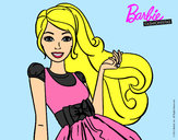 Dibujo Barbie con su vestido con lazo pintado por hapiest