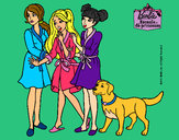 Dibujo Barbie y sus amigas en bata pintado por isha