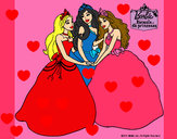 Dibujo Barbie y sus amigas princesas pintado por nora01