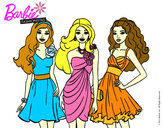 Dibujo Barbie y sus amigas vestidas de fiesta pintado por marta001
