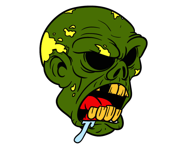 Dibujo Cabeza de zombi pintado por fernanda2