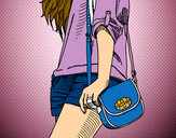 Dibujo Chica con bolso pintado por lolaxxx