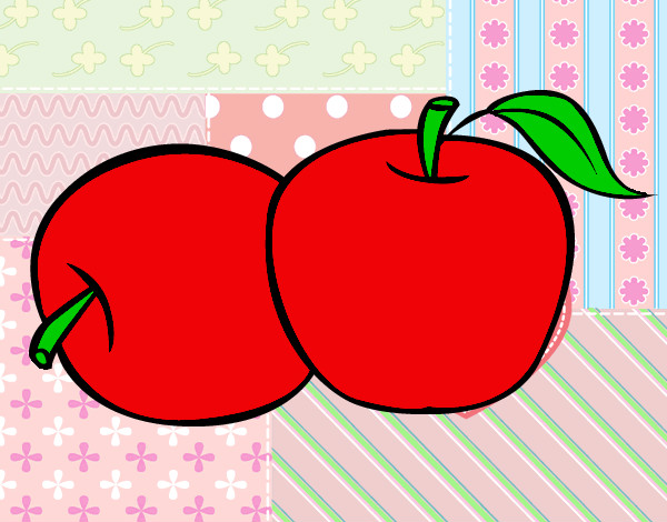 Dibujo Dos manzanas pintado por igael