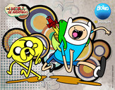 Dibujo Finn y Jake pintado por dargin