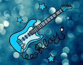 Dibujo Guitarra y estrellas pintado por britchit