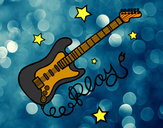 Dibujo Guitarra y estrellas pintado por Eliza7866