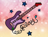 Dibujo Guitarra y estrellas pintado por Sofia1203