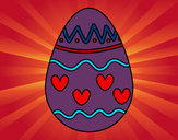 Dibujo Huevo con corazones pintado por fernanda2