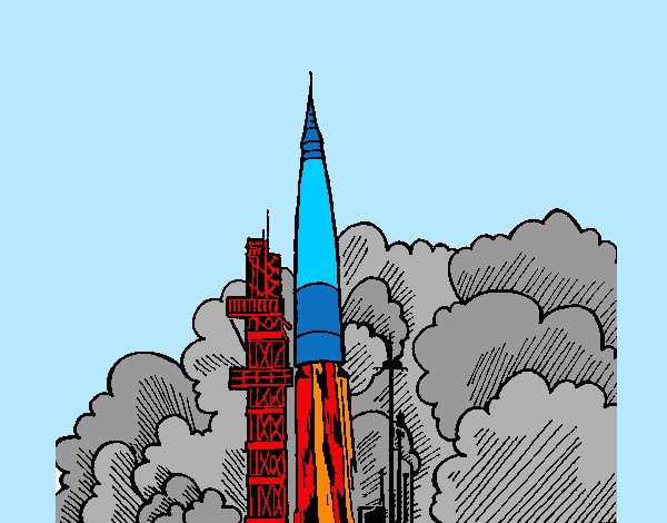 Dibujo Lanzamiento cohete pintado por Feer12