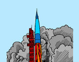 Dibujo Lanzamiento cohete pintado por Feer12
