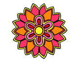 Dibujo Mándala con forma de flor weiss pintado por elisan