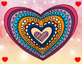 Dibujo Mandala corazón pintado por lupelupita