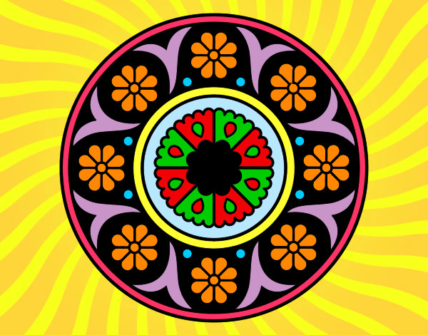 Dibujo Mandala flor pintado por aridani10
