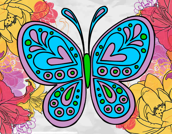 Dibujo Mandala mariposa pintado por britchit