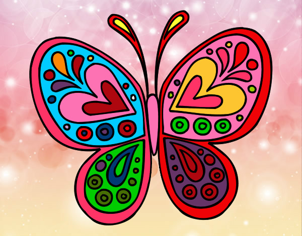 Dibujo Mandala mariposa pintado por LUCILATA