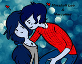 Dibujo Marshall Lee y Marceline pintado por MaryLou