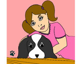 Dibujo Niña abrazando a su perro pintado por Feer12