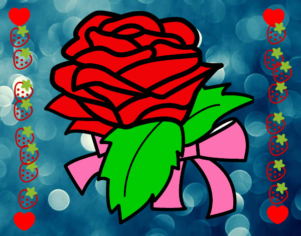Dibujo Rosa, flor pintado por fe-nan-da